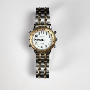 VINTAGE TALKING WATCH ALARM QUARTZ GOLD DIAL
